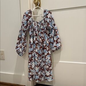 Hayden Girls Brown and Blue Floral Kids Dress